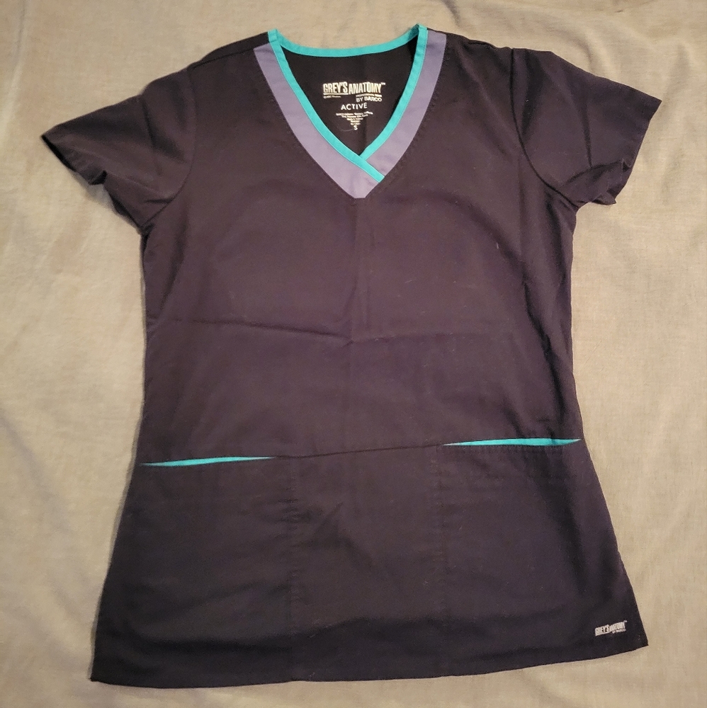 Grey's Anatomy Black Scrub Top